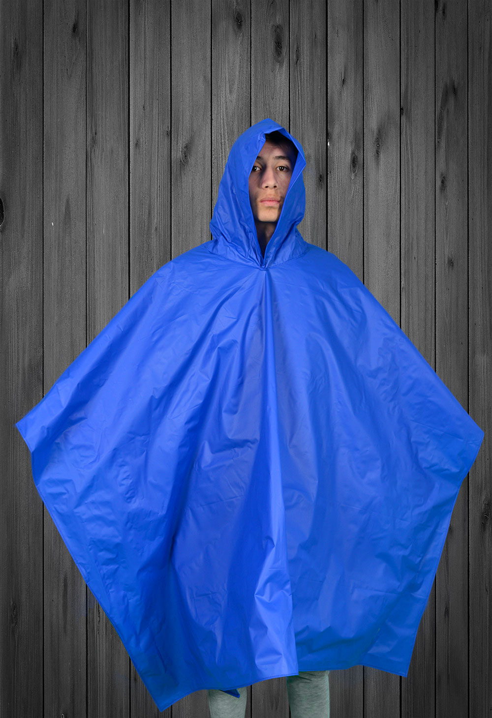 Poncho impermeable termo sellado económico de PVC. Adultos